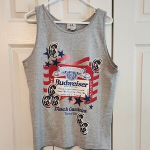 Budweiser Busch Gardens Tampa Bay Gray Vintage Sof Tee Tank Top